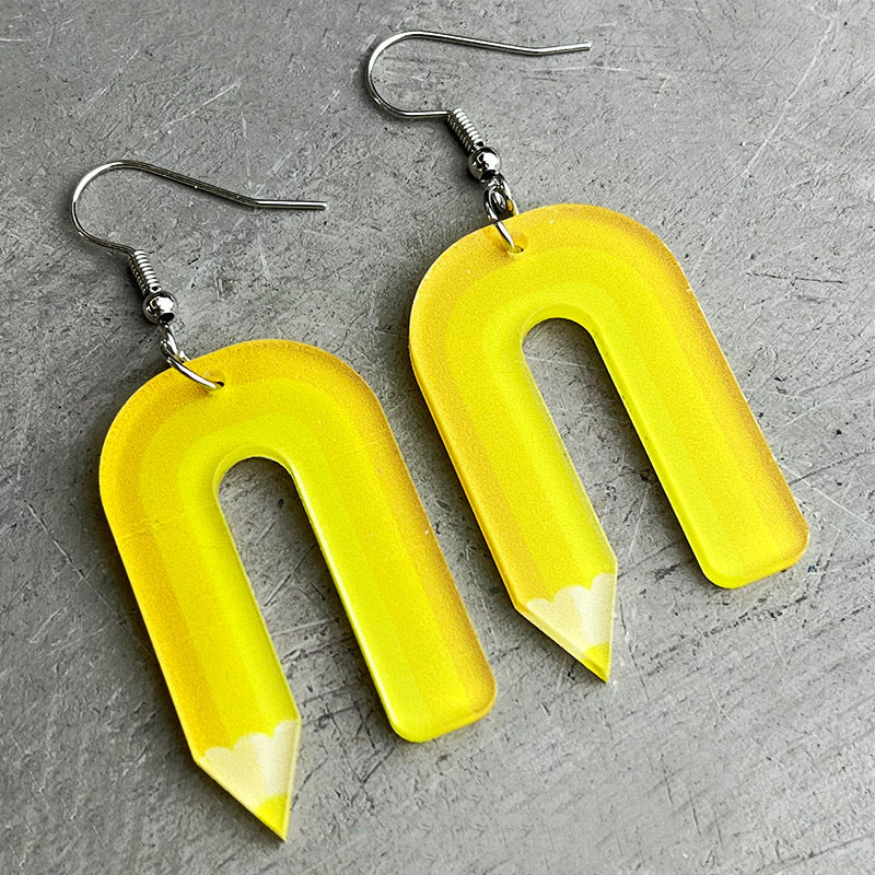 Wholesale 2pcs Teachers Colored Pencil Art Acrylic Earrings